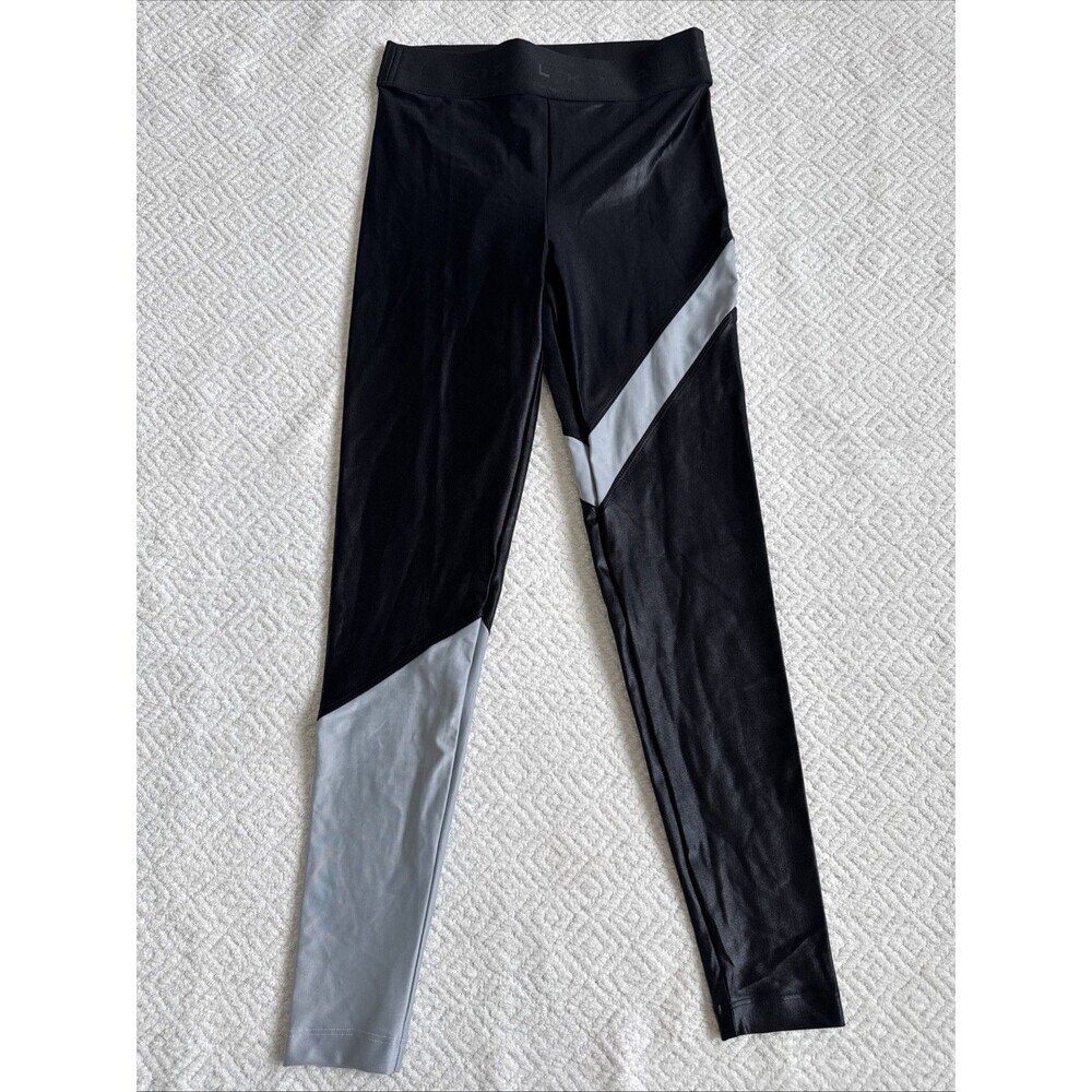 Koral Black & Silver Trek High Rise Skiny Leggings Medium NWOT